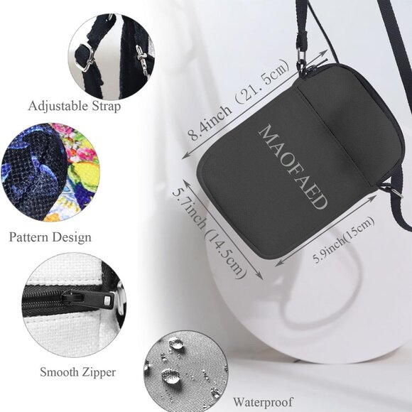 Fairy Crossbody Bag Canvas with Zipper Pockets Adjustable Strap for Travel - Picture 2 of 6